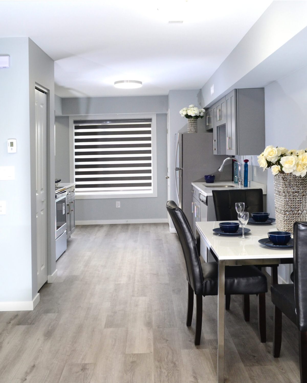 Dining Area with Zebra Blinds