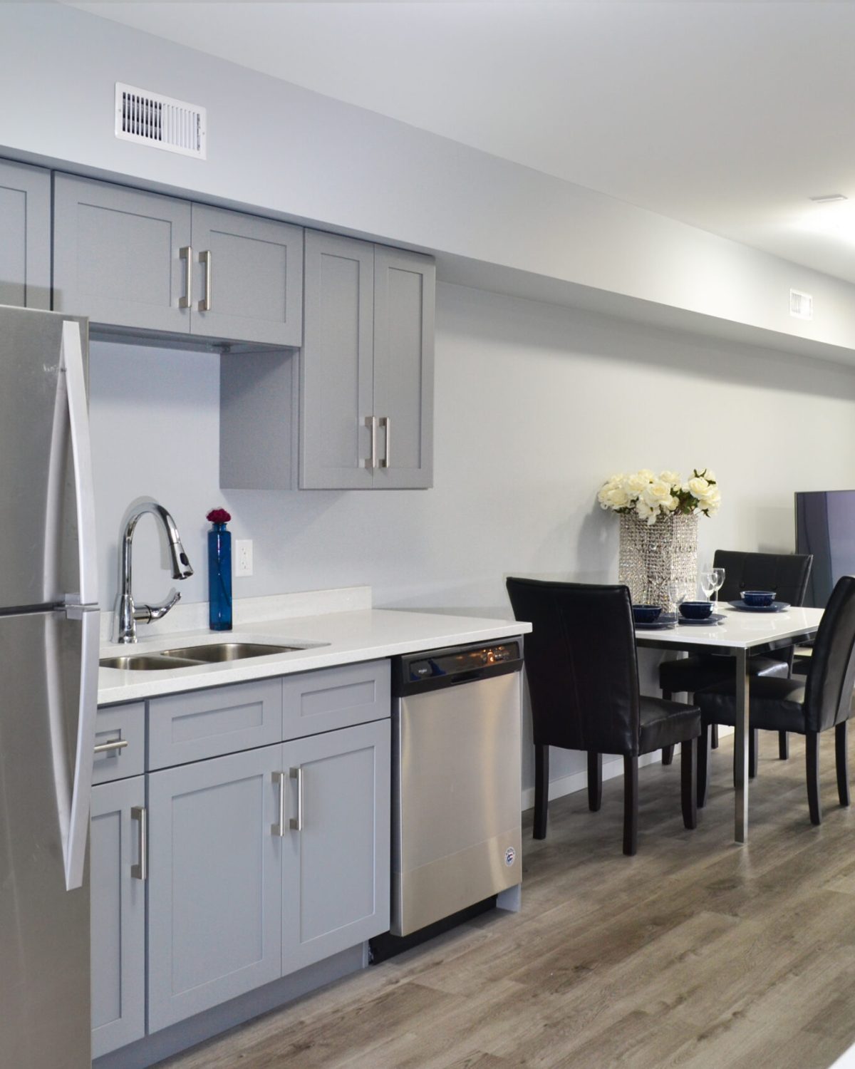 Kitchen Stainless Steel Fridge & Dishwasher